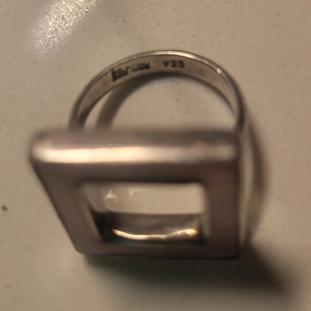 .925 Silver Pink Square Cocktail Ring